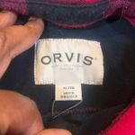 Orvis  Red And Black Plaid Fleece Lined Shacket Outerwear Workwear XL Women Snap Photo 1