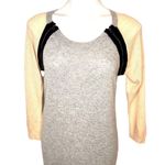 Club Monaco Knit Sweater Color Block Dress Grey Cream Navy Size Medium Zipper Photo 1