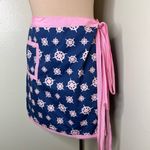 Vineyard Vines Wrap Skirt Womens 6 Blue Pink Compass Print Mini Nautical Cotton Photo 1
