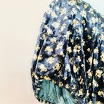 Arula Black & Tan Dainty Floral Velvet Smocked Short Sleeve Tiered Dress. Size 1X Photo 2