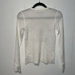 American Eagle NWT  Women’s White Waffle Knit Thermal Long Sleeve Shirt 1019 Photo 1