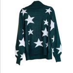 Zenana Outfitters NWOT Hunter Green Star Turtleneck Sweater Pullover Large Photo 6