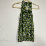 Joseph Ribkoff  Green & White Retro Print Sleeveless Blouse Womens 4 Halter Top Photo 5