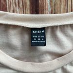 SheIn Womens Short Sleeve Crew Neck Embroidered Letters Social Size Medium Photo 9
