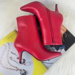 Qupid New Women's Portia Faux Leather Ankle Boots Bootie Shoes Size 6 Red Photo 0