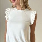 JODIFL White Ruffle Sleeve Top Photo 0