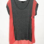 AQUA Color Block Scoop Neck Chiffon Top Size S Photo 0