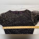 Travilla Vintage 80’s Black Tulle and Gold sparkle dress,‎ Long Sleeve, Size 10 Photo 4