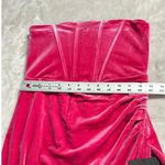 Lulus Glamorous Celebrations Dress Women's Small Pink Velvet Strapless Tulip Photo 9
