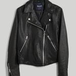 Madewell  The Washed Leather Motorcycle Jacket Black Photo 0