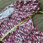 Warm NYC geranium metallic floral gorgeous gold trim dress Pink Photo 6