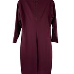Vince Maroon Viscose Crepe Long Sleeve Sheath Dress Size Small Photo 4