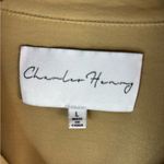 Charles Henry  L Satiny Button Down Pocketed Shirt Dress in Golden Tan Photo 9