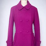 Talbots  Double Breasted Wool Pea Coat Magenta Purple Dress Coat Peacoat Size 10 Photo 1