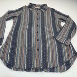 Soft Surroundings Multi Textured Knit Striped Button Up Shirt Long Sleeve Size S Photo 12
