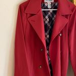 L.L.Bean red trench coat jacket with plaid lining Photo 13