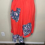 Nic&Dom Orange Floral Patchwork Dress Ruffle Mixed Print Lagenlook Asymmetric S Photo 4