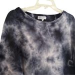 Michael Stars Pullover Fleece Tie Dye Sweatshirt Women's Large Navy Cotton Cozy Photo 1