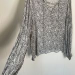 O'Neill O’Neill boho beachy blouse top paisley lace up tie front Viscose women’s size XL Photo 3