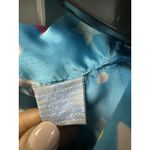 Vintage JOLIE Intimate Satin Collared‎ Pajama Top Size M Turquoise Stars Blue Size M Photo 4