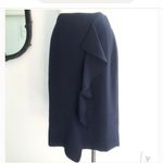 J.Crew  Navy Cascading Ruffle Pencil Skirt (Excellent Condition) Photo 1