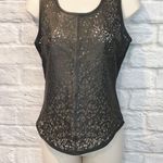 Bagatelle Black Leather Laser Cutout Tank Top XS Photo 2