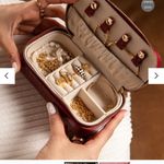 Rellery On The Go Jewelry Travel Faux Leather Case in Rouge Red Photo 2