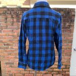 Woolrich Women’s  Blue Black Plaid Button Down Flannel Shirt XS Vintage? Photo 7