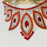 New Ruby and Diamond Rhinestone Gold Metal Crown Tiara Custom Wedding Bridal Red Photo 6