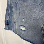We The Free Denim Distressed A-Line Mini Skirt Button Fly 100% Cotton Size 31 Photo 4