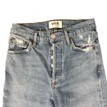 AGOLDE  Nico High Rise Blue Light Wash Chew Hem Distressed Skinny Jeans size 23 Photo 9