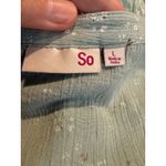 SO  Juniors Floral Print Lace Up Peasant Blouse Top Sage Green Large Crop Shirt Photo 5