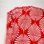 Joie  Red Linen Leaf Print Blouse Womens M Beachy Summer Vacation Tropical Top Photo 1