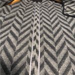 Talbots  Black and Gray Chevron Coat size S Photo 11