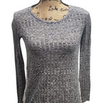 Jolt Women's Gray Knit Long Sleeve Top with Crochet Lace Detail Size Small Photo 0
