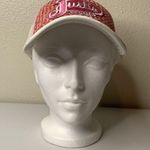 Justin Boots Wicker Woven Straw Hat Pink White Adjustable SnapBack Women’s Cap Photo 1