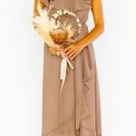 Show Me Your Mumu NWT Jess Ruffle Midi Dress in Dune Chiffon Size XXS Photo 0