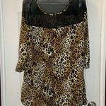 Carol Rose  Black/Brown Cheetah Print 3/4 Sleeve Blouse XL Photo 0