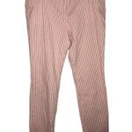 Tommy Hilfiger  Ankle  Seersucker Striped Pants Women's Size 12 Orange White Photo 0