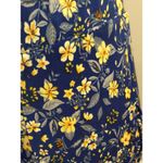Gilli Medium Blue Yellow Floral Skirt Elastic Waist Knee Length Stretch Photo 1