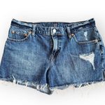 Gap Dark Wash Mid Rise Distressed Ripped Jean Shorts 28 Photo 7