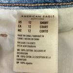 American Eagle  Blue Light Wash Distressed Stretch Cropped Straight Jeans Size 12 Photo 4