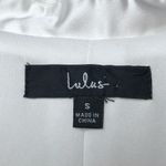 Lulus NWOT Regal Aura White Satin Long Sleeve Blazer Romper Size S Photo 5