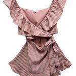 superdown Revolve Angela Wrap Tie Romper in Pink Stripe Women’s Size M Photo 4
