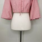 ZARA NWT Women’s Size Medium Striped Ruffles Crop Top Photo 4
