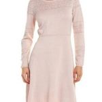 Julia Jordan Fit & Flare Knit Sweater Dress Long Sleeve Blush Size S New w/Tag Photo 2