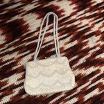 True Vintage 80s/90s Fairy Glam Coquette Beaded Sequin Clutch Shoulder Hand Bag Purse White Gold Accents #magical #whimsy #cottagecore Measurement in pics Photo 3