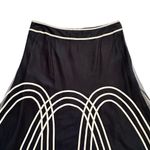 Loft Ann Taylor  Skirt Black Tulle Cream Piping A-Line Midi Skirt Size 4 Petite Photo 8