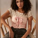 Free People  Aurelia corset satin embroidered bandeau top Photo 0