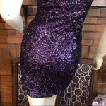 La Femme PURPLE SEQUIN BODY CON COCKTAIL MINI DRESS NWT (2) Photo 9